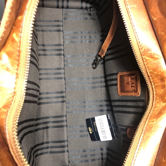 Frye Melissa Satchel Cognac Pull Up Leather NWT - Picture 6 of 9